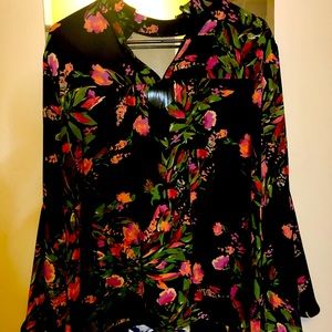Black & Tulip Choker Blouse